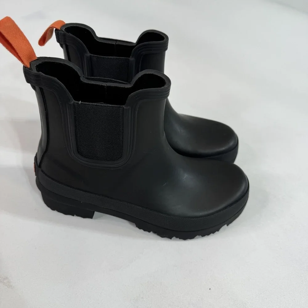 SWIMS Rain Boots Mens Size 3‎ Black Waterproof Rubber Chelsea Ankle Slip On